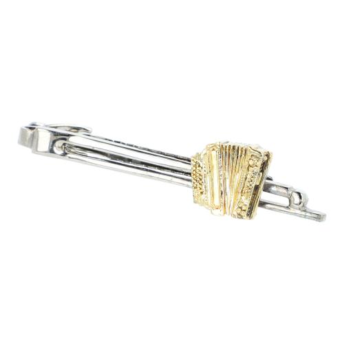 silberne Krawattenklammer mit goldenem K�rntnerland-Akkordeon