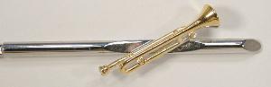 Krawattenklammer, Träger silberplated, Fanfare goldplated Krawattenklammer, Träger silberplated, Fanfare goldplated