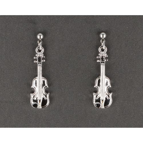 Violine-Ohrh�nger, versilbert oder vergoldet, Geige - Ausf�hrung: versilbert