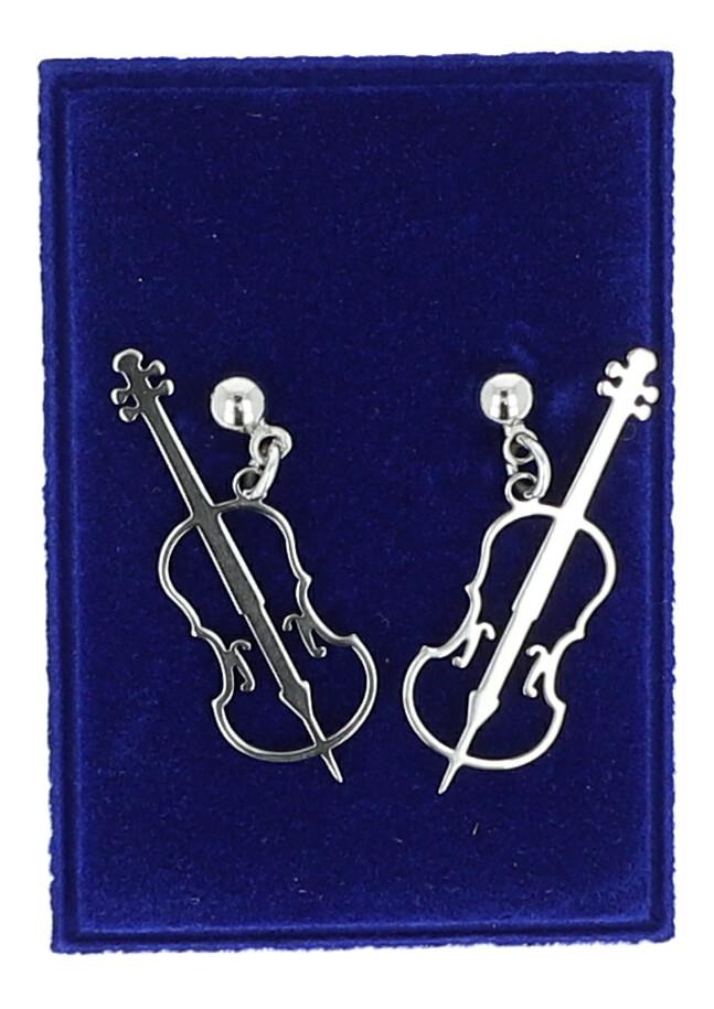 Ohrhänger-Paar aus Edelstahl, Cello Ohrhänger-Paar aus Edelstahl, Cello