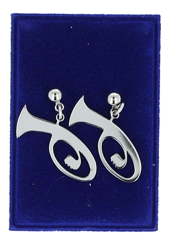 Ohrhänger-Paar aus Edelstahl, Tenorhorn Ohrhänger-Paar aus Edelstahl, Tenorhorn