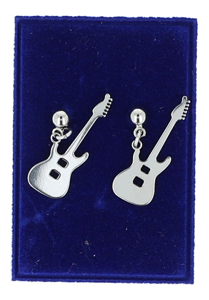 Ohrhänger-Paar aus Edelstahl, E-Gitarre Ohrhänger-Paar aus Edelstahl, E-Gitarre