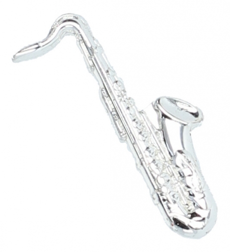 Saxophon-Pin, versilbert 