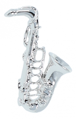 Saxophon-Pin, versilbert 