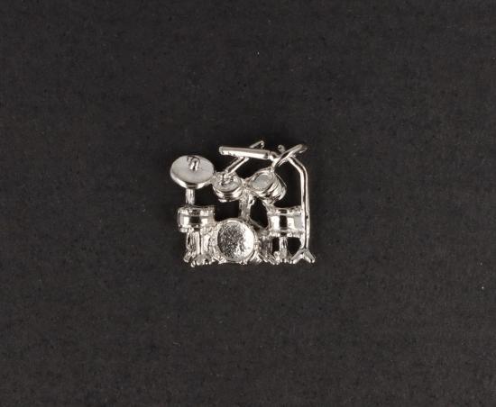 Schlagzeug-Pin, versilbert oder vergoldet - Ausfhrung: versilbert