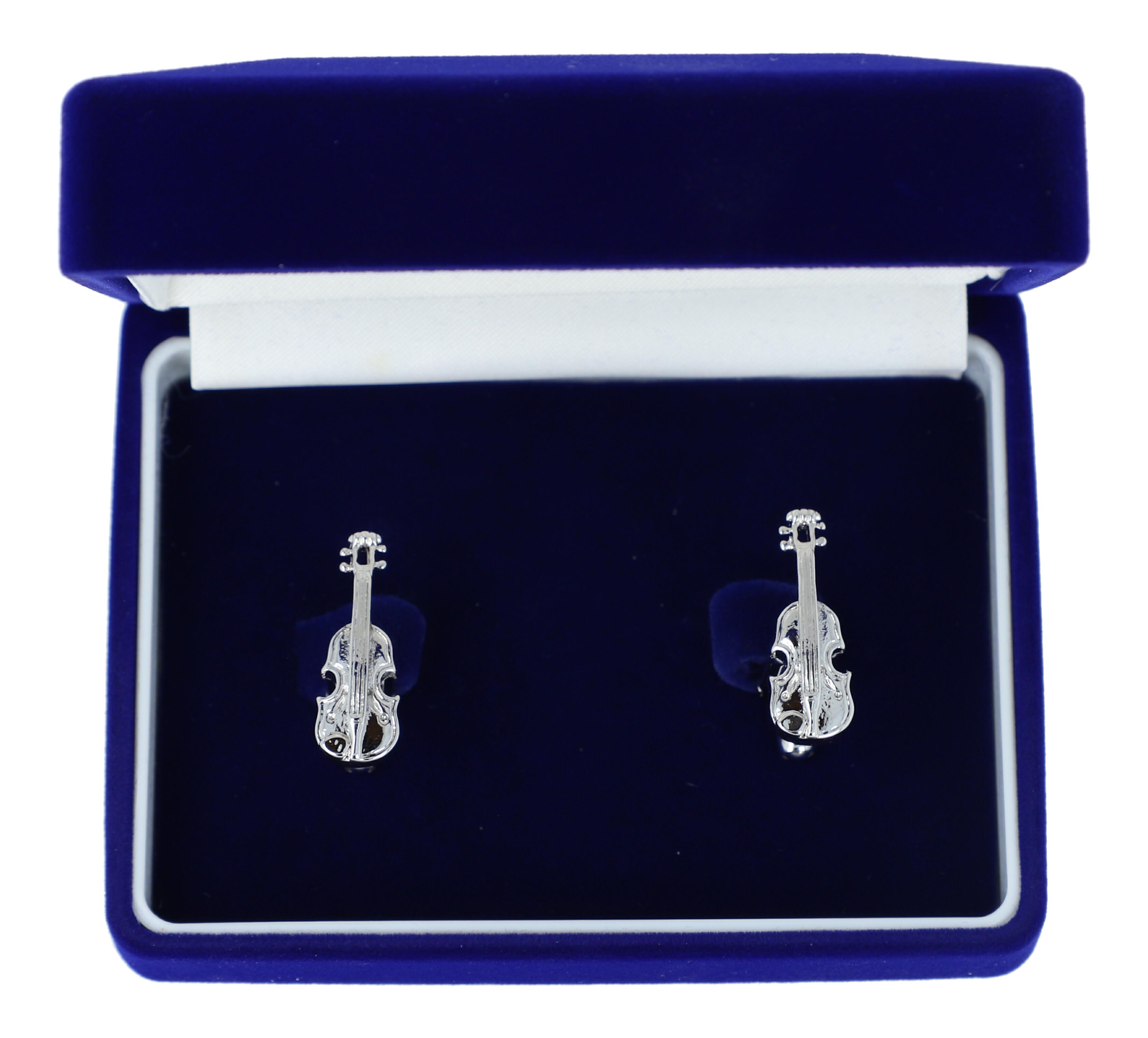 Manschettenknöpfe in Geschenkbox, Violine, silber Manschettenknöpfe in Geschenkbox, Violine, silber