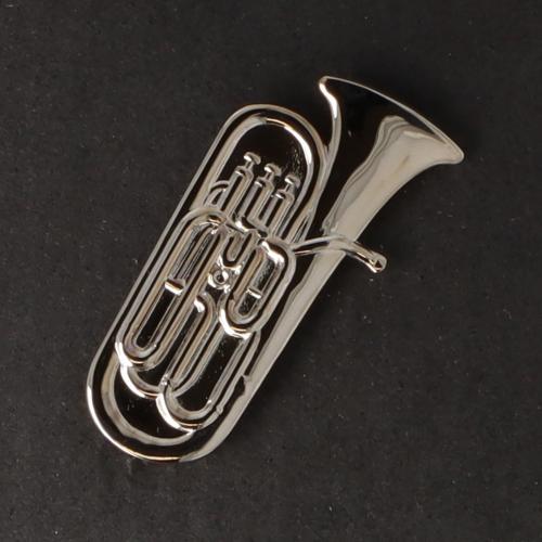 Instrumenten-Brosche, verschiedene Ausf�hrungen, versilbert - Design: Tuba 