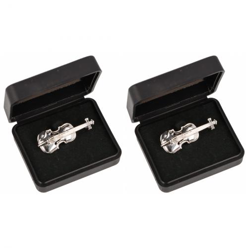 Brosche Violine in Geschenkbox, Farbe gold oder silber