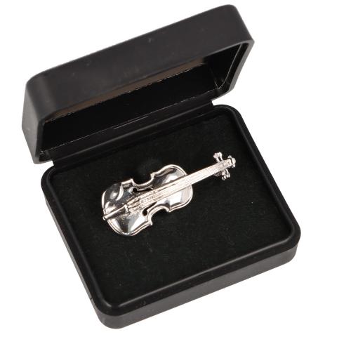 Brosche Violine in Geschenkbox, Farbe matt