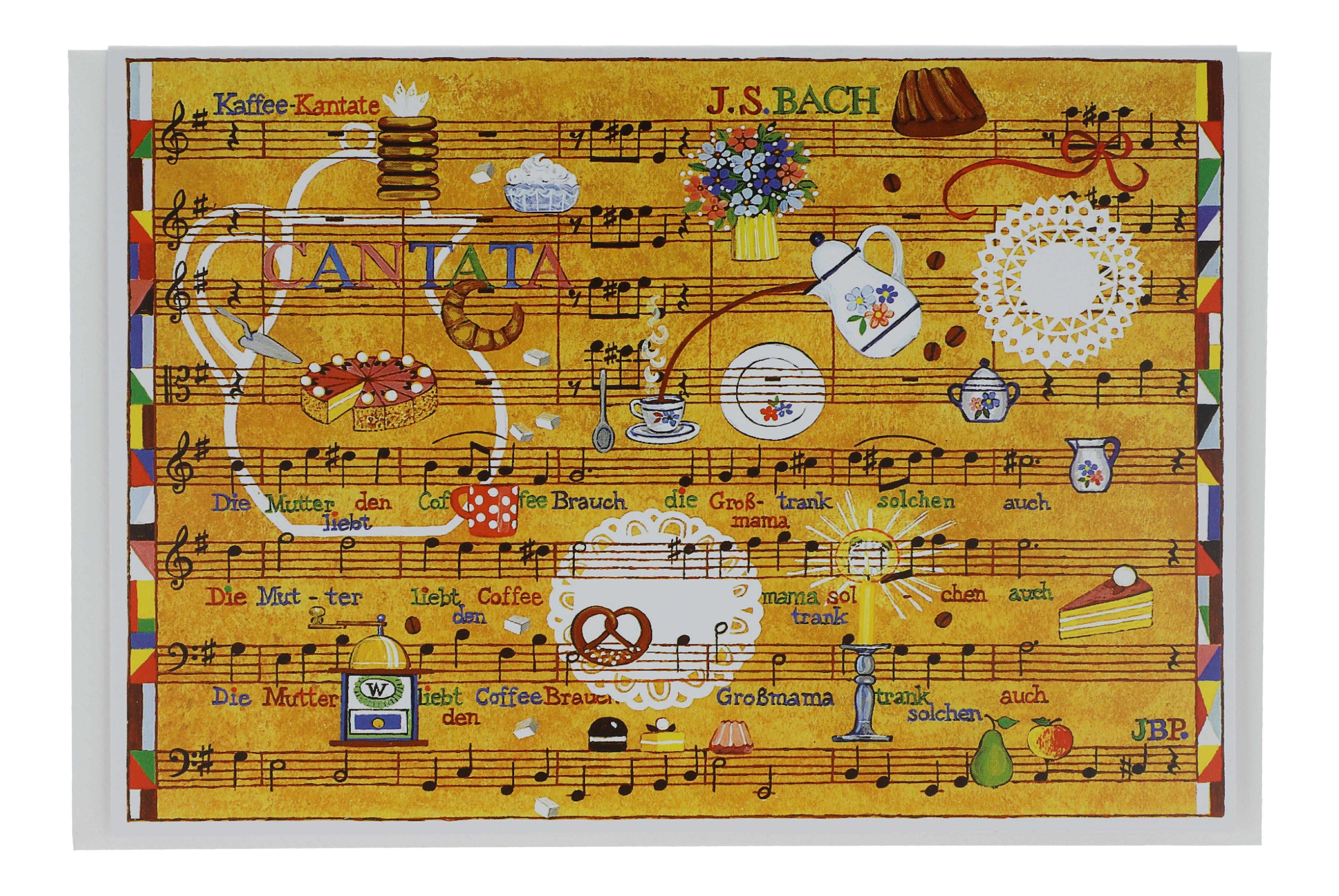 Doppelkarte, Kaffee-Kantate von J.S.Bach Doppelkarte, Kaffee-Kantate von J.S.Bach