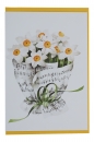 Doppelkarte, Notenstrauß, verschiedene Blumen