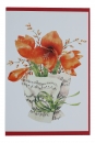 Doppelkarte, Notenstrauß, verschiedene Blumen - Karte: Amaryllis