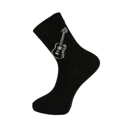 Socken mit eingewebter weier Konzertgitarre, Musik-Socken