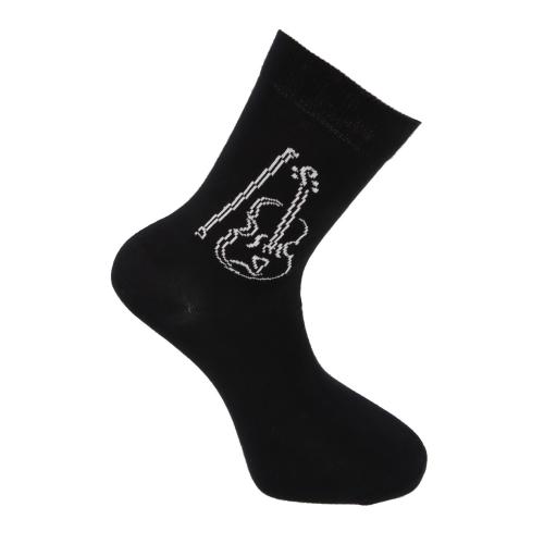 Socken mit eingewebter weier Violine, Musik-Socken