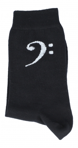 Bassschlssel-Socken, schwarz mit eingewebtem Bassschlssel, Musik-Socken