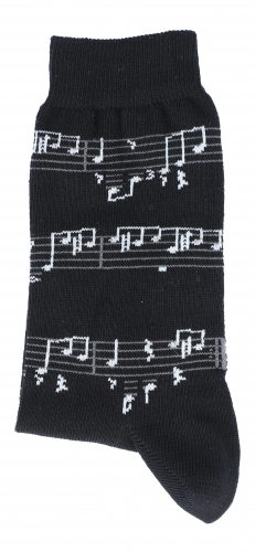 Socken mit weißen Notenlinien, Noten, Musik-Socken