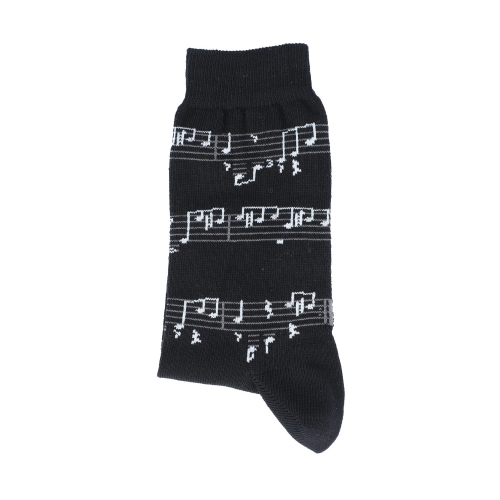 Socken mit wei�en Notenlinien, Noten, Musik-Socken - Gr��e: 46/48