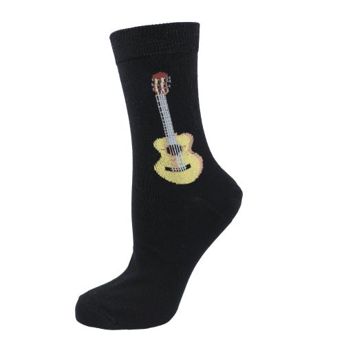 Socken mit eingewebter Konzertgitarre, Gitarre in beige-braun, Musik-Socken - Gr��e: 46/48