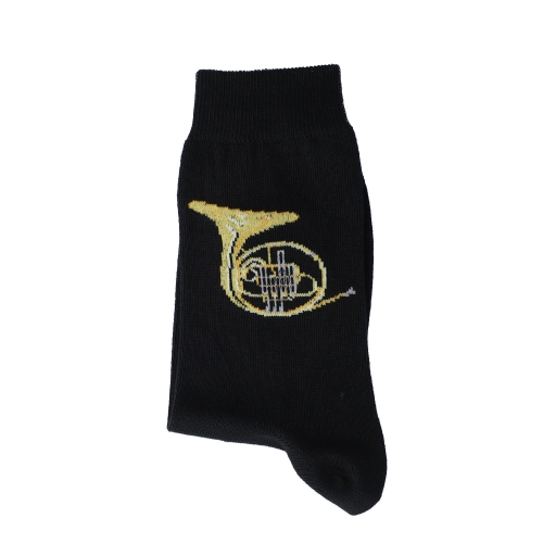 Socken mit eingewebtem Horn, Musik-Socken, Blasmusik - Gr��e: 35/38
