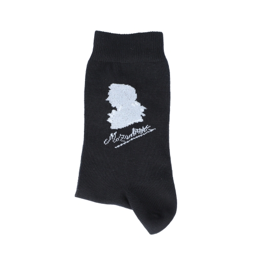 Mozart-Socken mit Silhouette und Unterschrift, Komponist, Musik-Socken - Gr��e: 35/38
