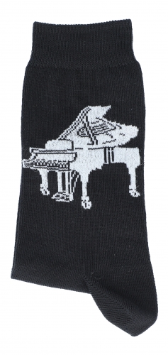 Socken mit eingewebtem Flügel, Konzertflügel, Musik-Socken