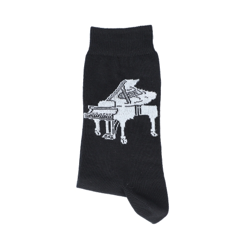 Socken mit eingewebtem Fl�gel, Konzertfl�gel, Musik-Socken - Gr��e: 43/45
