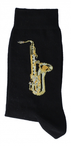 Saxophon-Socken, Musik-Socken mit farbigem Saxophon