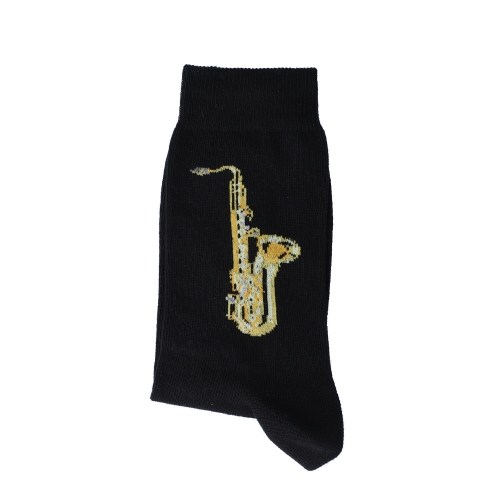 Saxophon-Socken, Musik-Socken mit farbigem Saxophon - Größe: 35/38