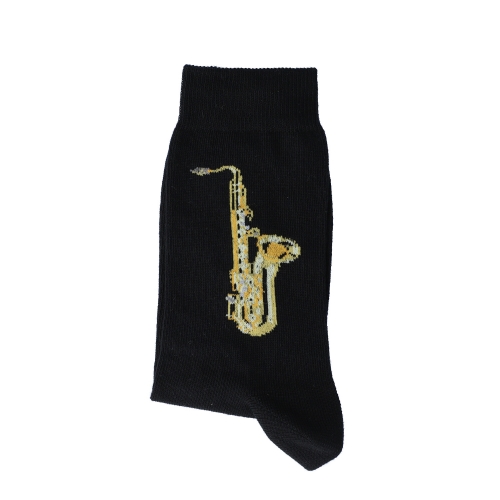 Saxophon-Socken, Musik-Socken mit farbigem Saxophon - Gr��e: 46/48