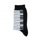 Keyboard-Socken, schwarz mit eingewebter Tastatur, Musik-Socken - Größe: 39/42
