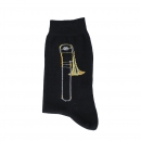 Socken mit eingewebter Posaune, Musiksocken, Blasmusik - Größe: 43/45 Socken mit eingewebter Posaune, Musiksocken, Blasmusik - Größe: 43/45