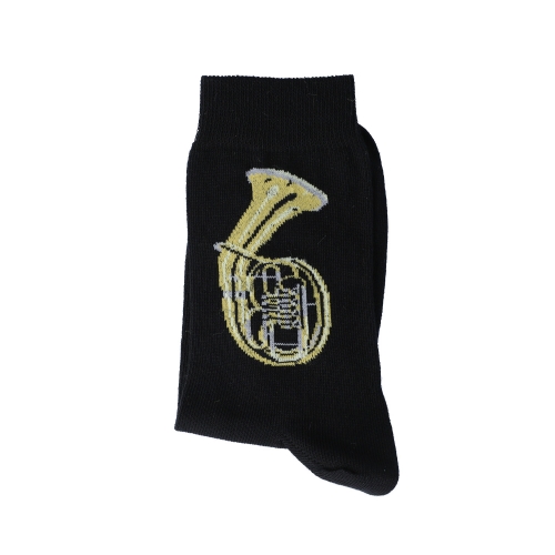 Socken mit eingewebtem Tenorhorn, Musik-Socken, Blasmusik - Gre: 35/38