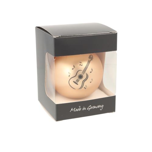 Weihnachtskugel mit Konzertgitarre-Druck (einzeln), verschiedene Farben - Farbe: Altgold matt