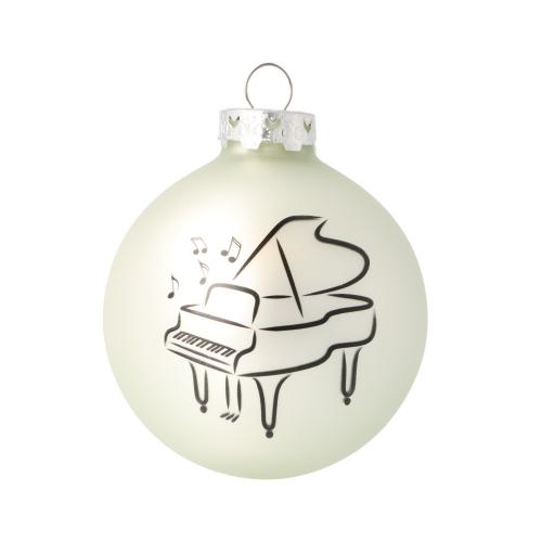 Weihnachtskugel mit Piano-Druck (einzeln), verschiedene Farben - Farbe: Silber matt